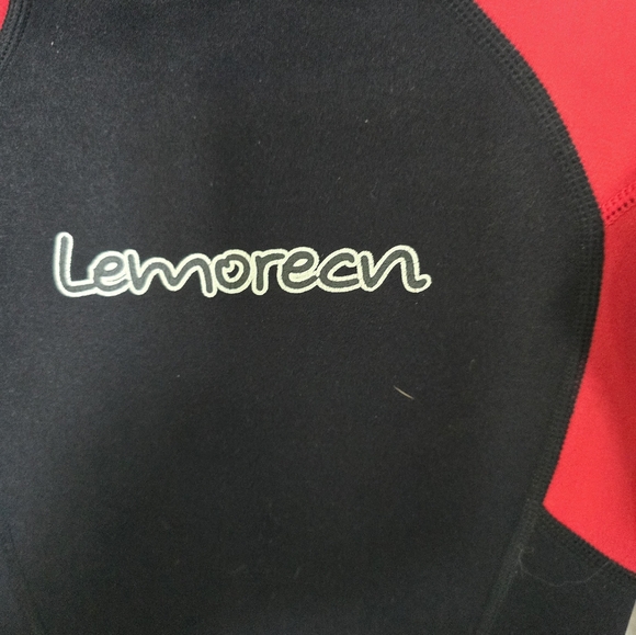 Lemorecn Fullsuit wet suit youth size 8 Red and black premium neoprene 2mm - Picture 2 of 5